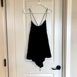 Black Women's Top with Embroidery detailing